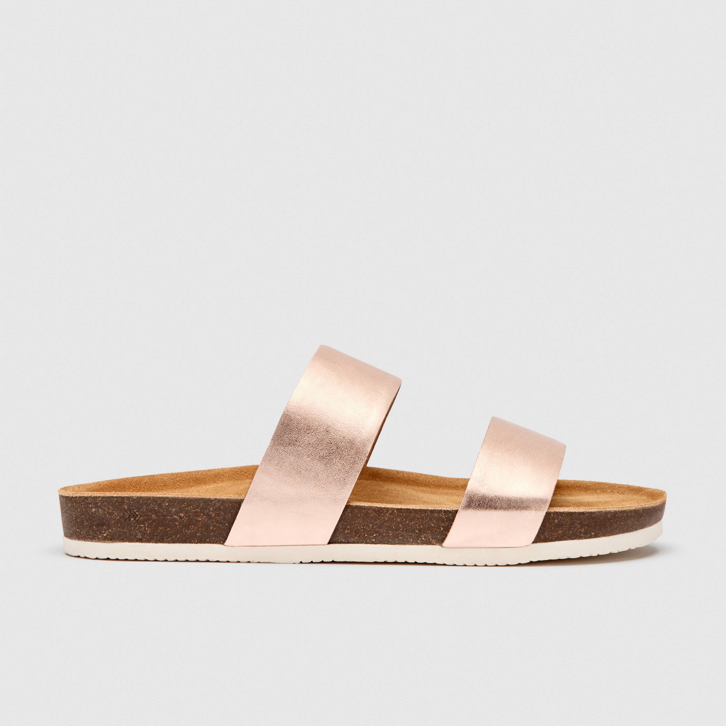 Rose gold slide on sale sandals