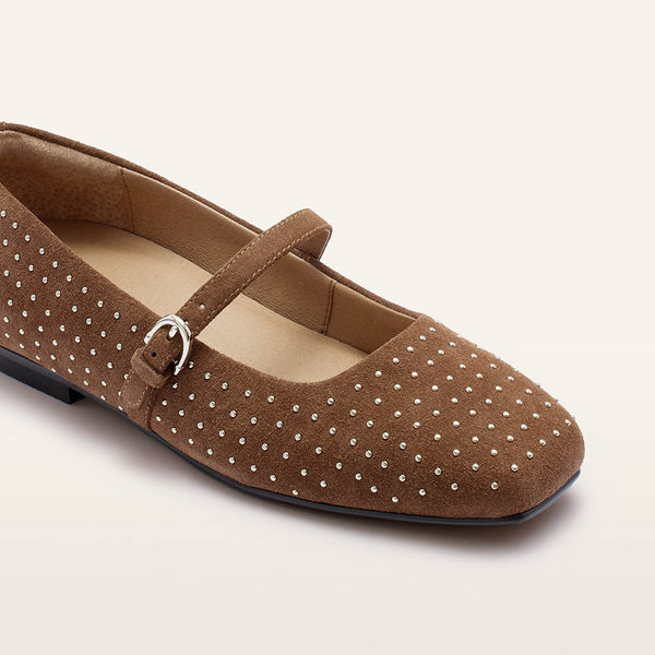 Hepburn Pecan Suede Stud