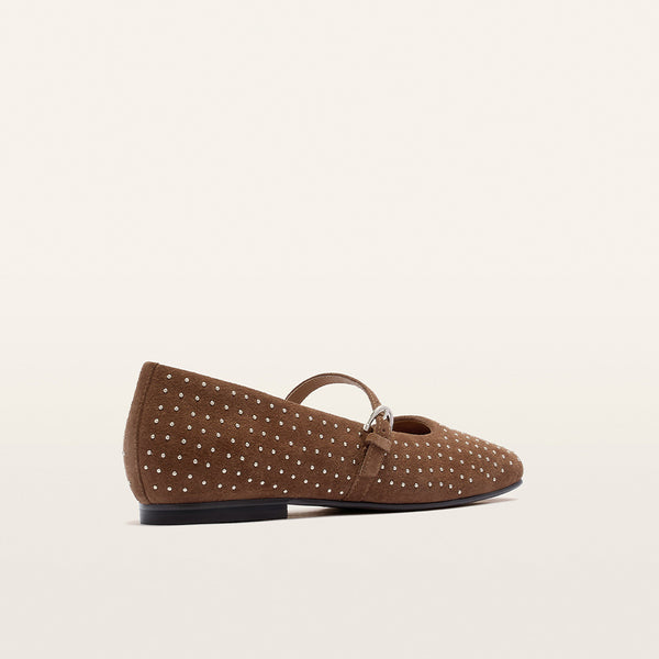 Hepburn Pecan Suede Stud