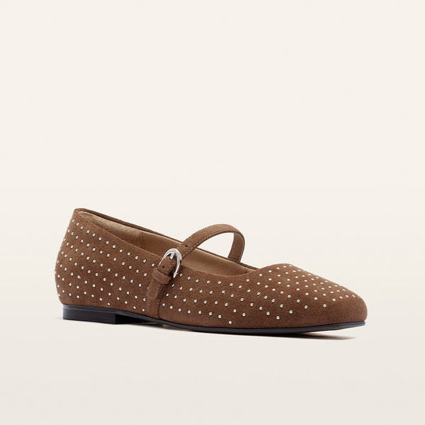 Hepburn Pecan Suede Stud
