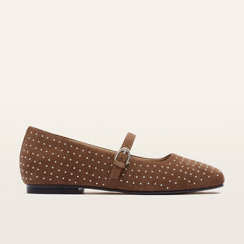 Hepburn Pecan Suede Stud