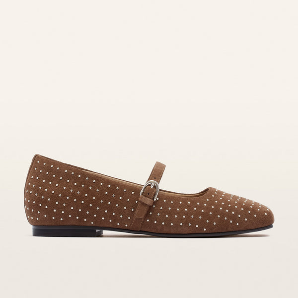 Hepburn Pecan Suede Stud