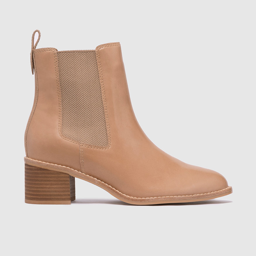 Brown mid heel boots hotsell