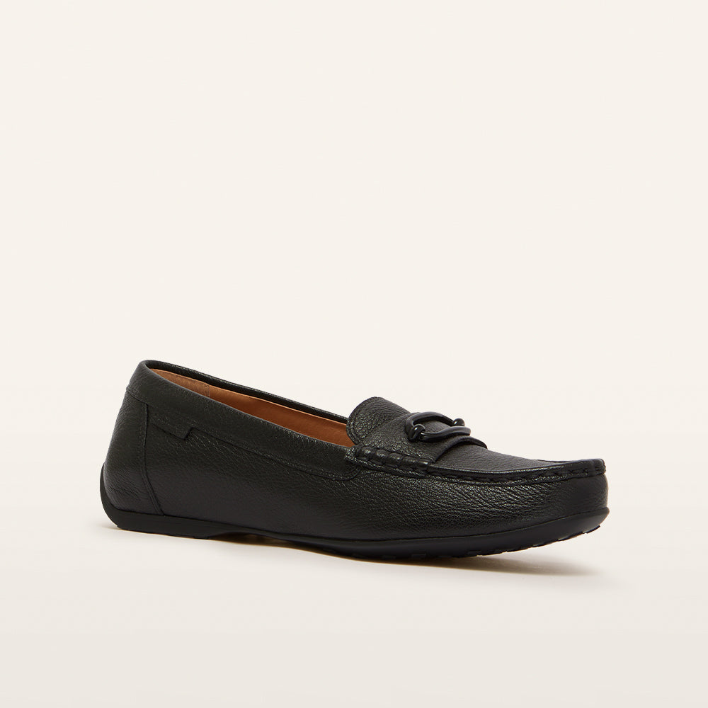 Foxx Black Tumbled Women's Casual Flat | FRANKIE4