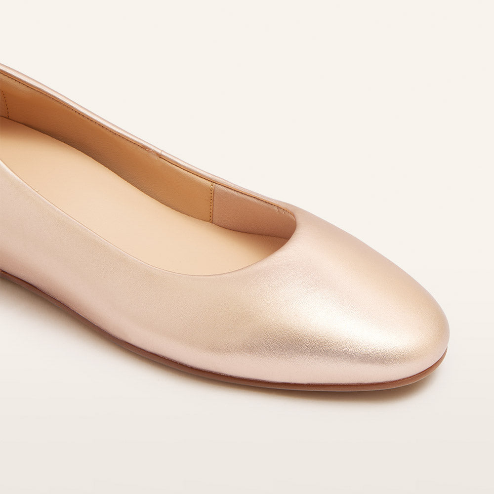 rose gold flat dress shoes Barefoot Ballet Flats SHAPEN TULIP 3.0 Rose Gold Women's Leather comfortable wide toe box