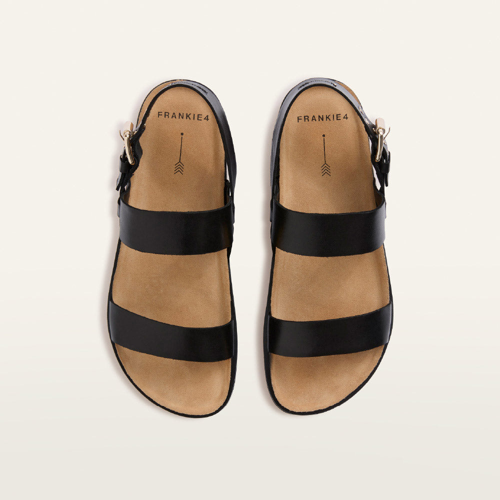 Hunter Black Women's Flat Sandal | FRANKIE4