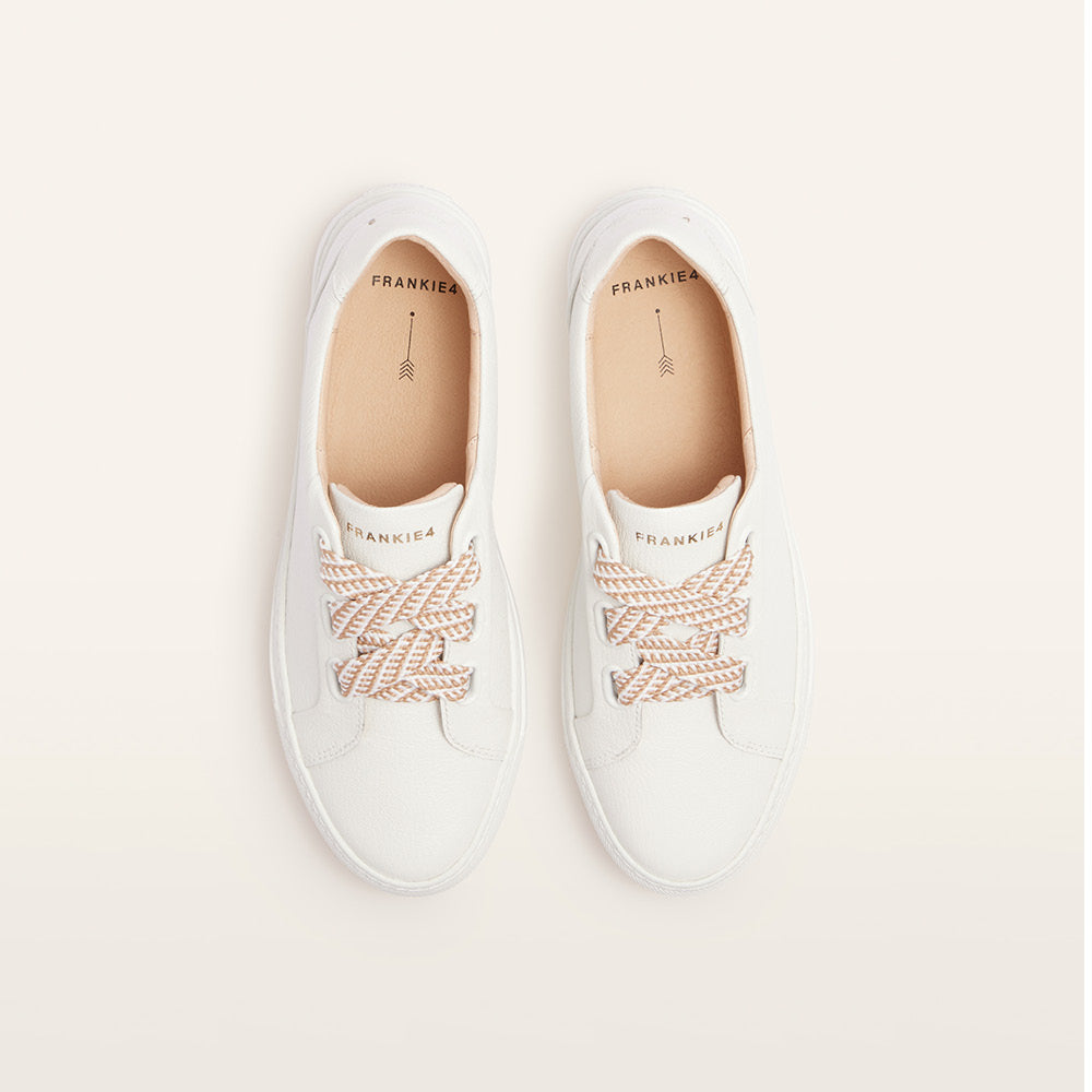 Adélie White Casual Women's White Sneakers – FRANKIE4 Footwear