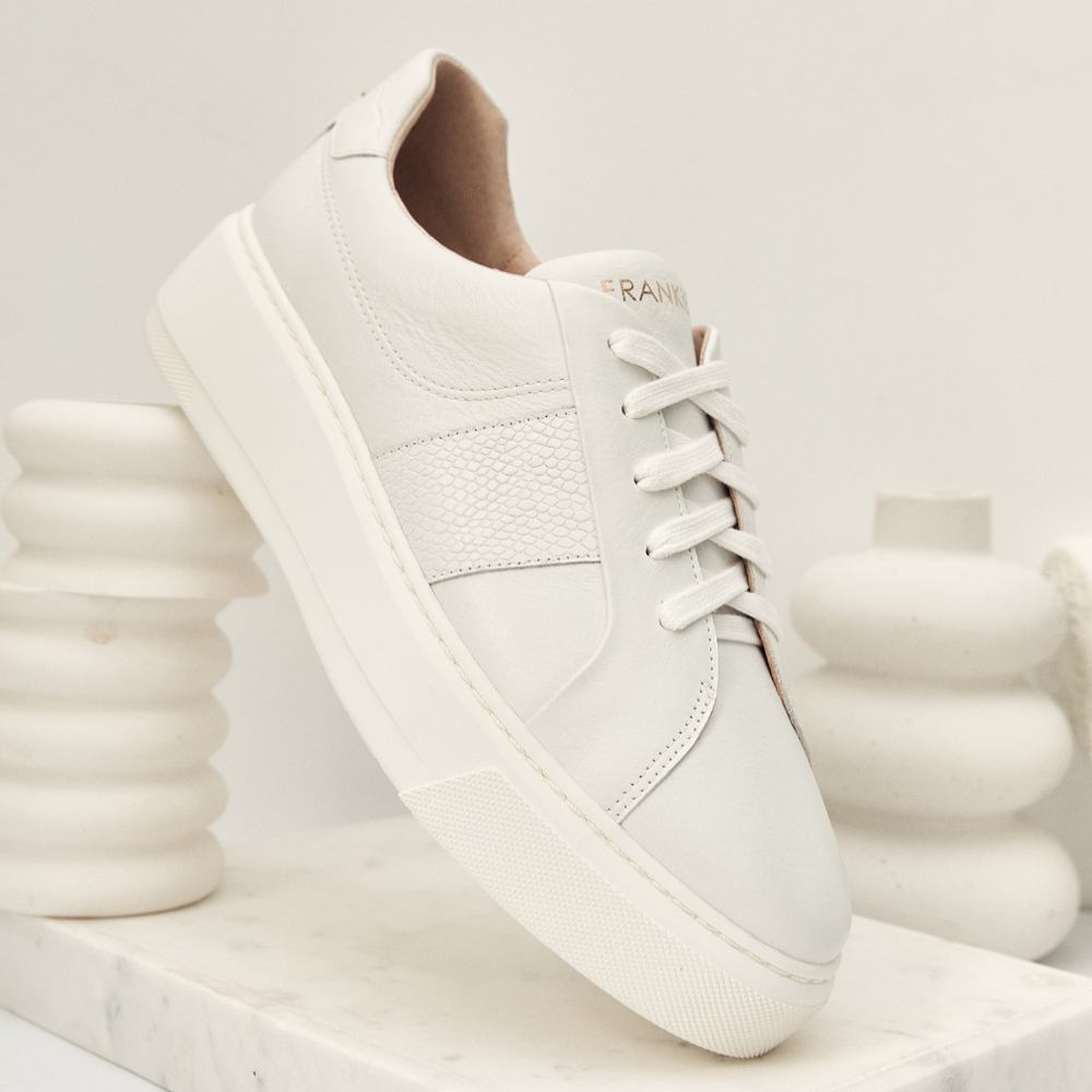 Adélie White Riley White Tumbled Women's Sneaker | FRANKIE4