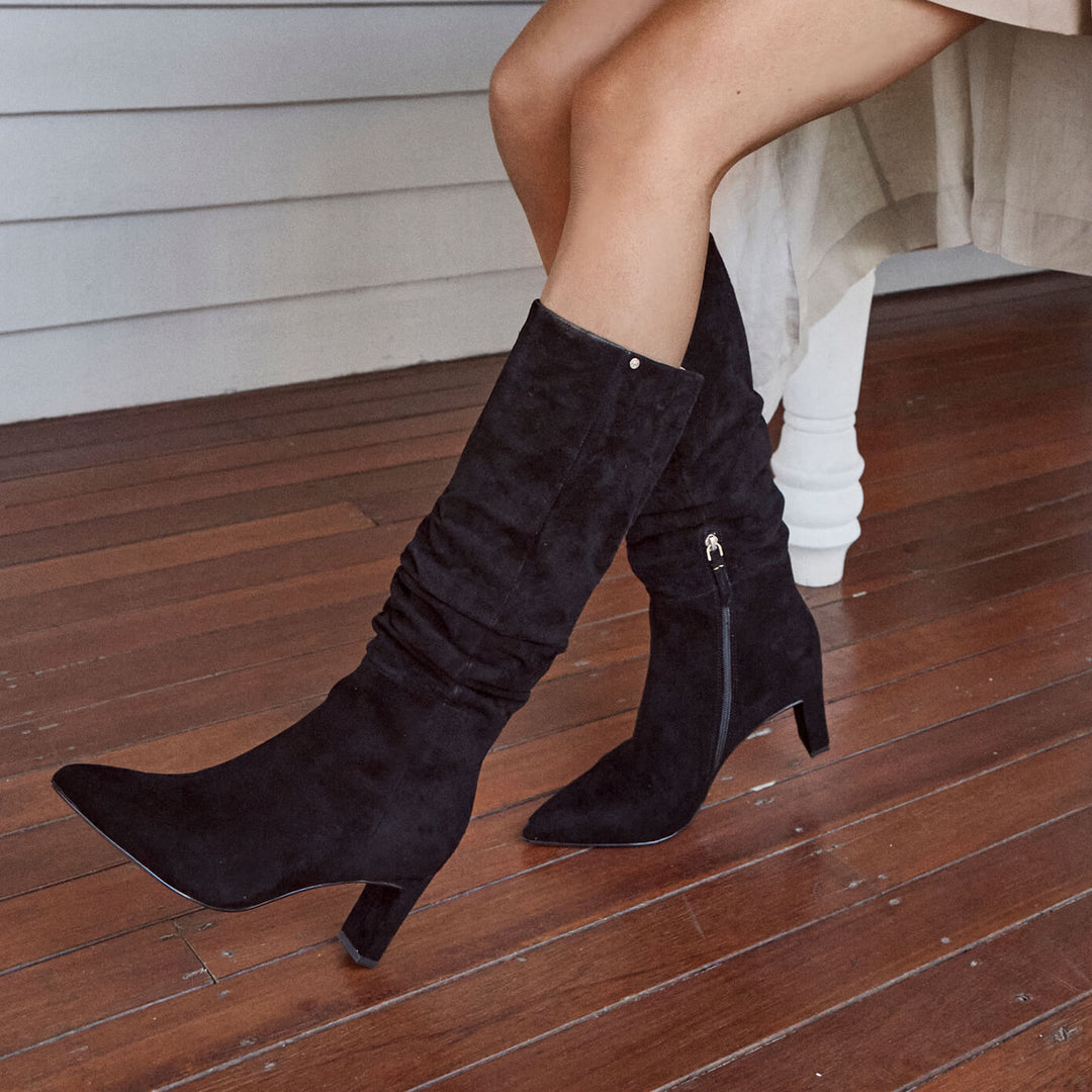 Ava II Black Relaxed Leg Women's Boot | FRANKIE4